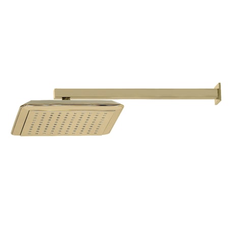 Showerscape K251A2CK 9-5/8 Inch Square Shower Head with Shower Arm, Polished Brass K251A2CK